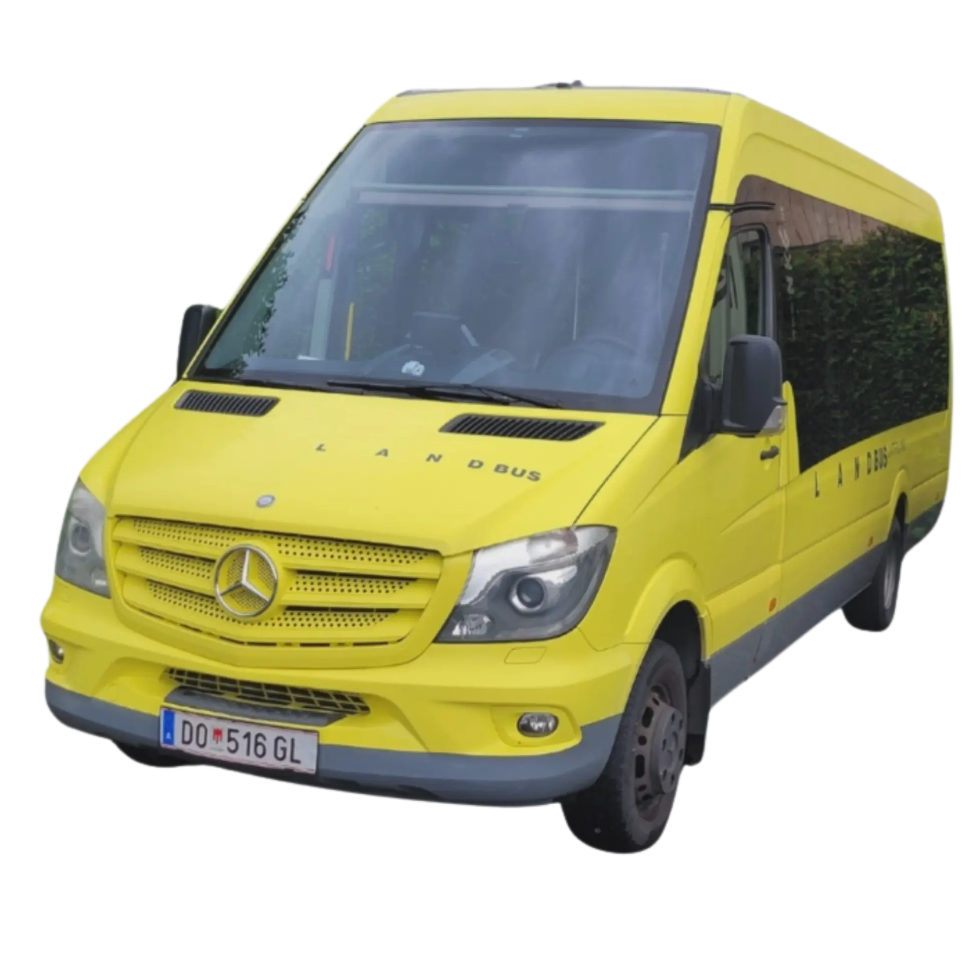 Gelber LAND BUS Shuttlebus für den Kinderrundenlauf